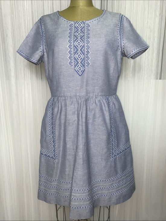 Madewell Dresses & Skirts - Madewell Embroidered Women Short-Sleeve Dress in Light Blue Size 10
